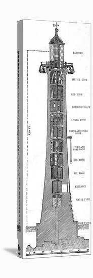 Cross-Section of the Eddystone Lighthouse, 1882-null-Stretched Canvas