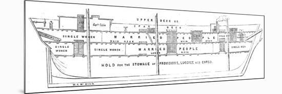 Cross-Section of the Emigrant Ship 'Bourneuf', 1852-null-Mounted Premium Giclee Print