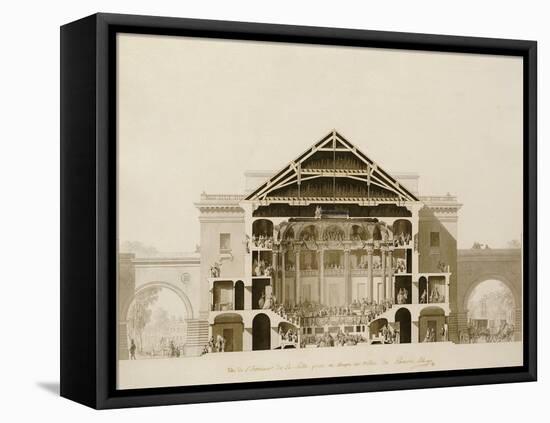 Cross-Section of the Front Section of the Theatre, from Designs for the Comedie Italienne-Francois-joseph Belanger-Framed Stretched Canvas