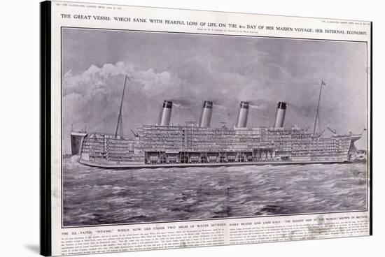 Cross-Section of the S S Titanic-null-Stretched Canvas