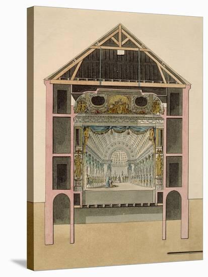 Cross Section of Theatre Stage, 1781-Claudio Linati-Stretched Canvas