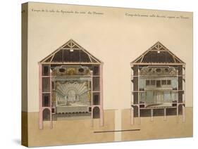 Cross Section of Theatre with Stage and Stalls, 1781-Claude Louis Chatelet-Stretched Canvas