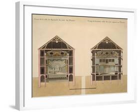 Cross Section of Theatre with Stage and Stalls, 1781-Claude Louis Chatelet-Framed Giclee Print