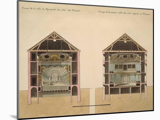 Cross Section of Theatre with Stage and Stalls, 1781-Claude Louis Chatelet-Mounted Giclee Print