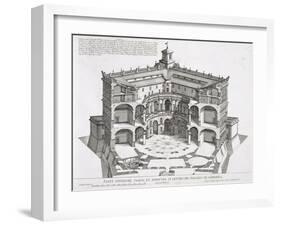 Cross-Section of Villa Caprarola, Bagnaia-Giovanni Battista Falda-Framed Giclee Print