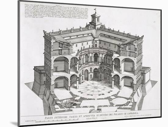 Cross-Section of Villa Caprarola, Bagnaia-Giovanni Battista Falda-Mounted Giclee Print
