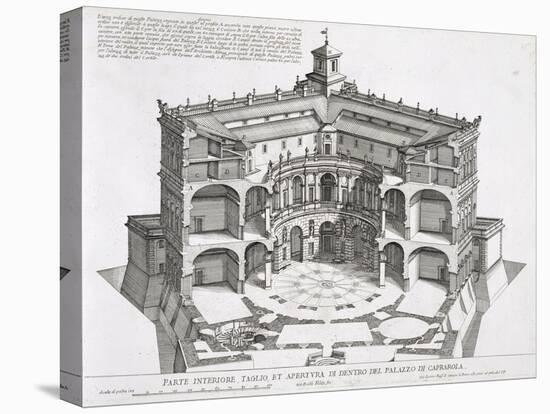 Cross-Section of Villa Caprarola, Bagnaia-Giovanni Battista Falda-Stretched Canvas