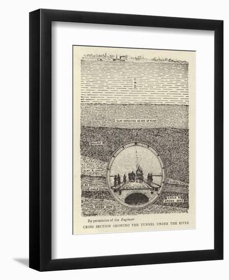 Cross Section Showing the Tunnel under the River-null-Framed Premium Giclee Print