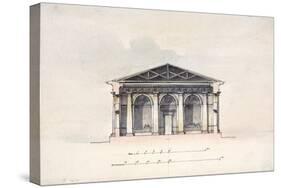 Cross-Section View of the Riding Stables at Tsarskoye Selo, 1792-Giacomo Quarenghi-Stretched Canvas