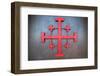 Cross symbol on the wall of St. John Baptist Church, Acre (Akko), Israel-null-Framed Photographic Print