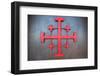 Cross symbol on the wall of St. John Baptist Church, Acre (Akko), Israel-null-Framed Photographic Print