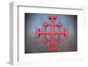 Cross symbol on the wall of St. John Baptist Church, Acre (Akko), Israel-null-Framed Photographic Print