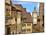 Cross Timbered Houses and Clock Tower, Rothenburg Ob Der Tauber, Germany-Miva Stock-Mounted Premium Photographic Print