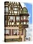 Cross Timbered Houses, Rothenburg Ob Der Tauber, Germany-Miva Stock-Stretched Canvas