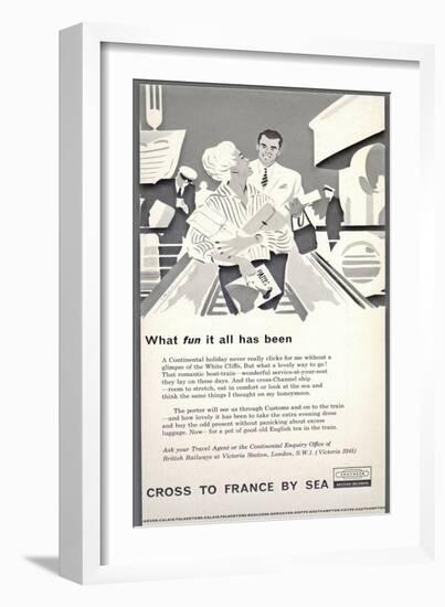 Cross to France by Sea' - British Railways Advert-Laurence Fish-Framed Giclee Print
