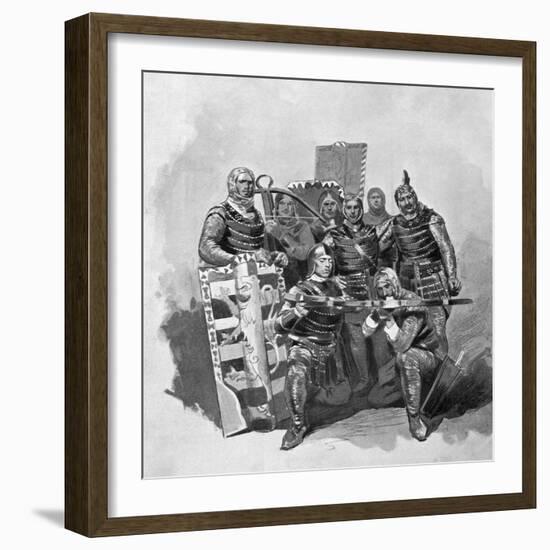 Crossbowmen and Archers from Malatesta, Sketch for Francesca Da Rimini-Gabriele D'Annunzio-Framed Giclee Print