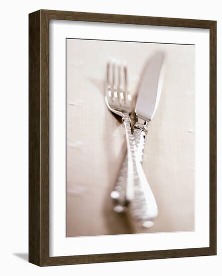 Crossed Fork and Knife-Douglas Johns-Framed Photographic Print