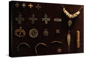 Crosses of Bronze and Tin and Bronze Pendants-null-Stretched Canvas