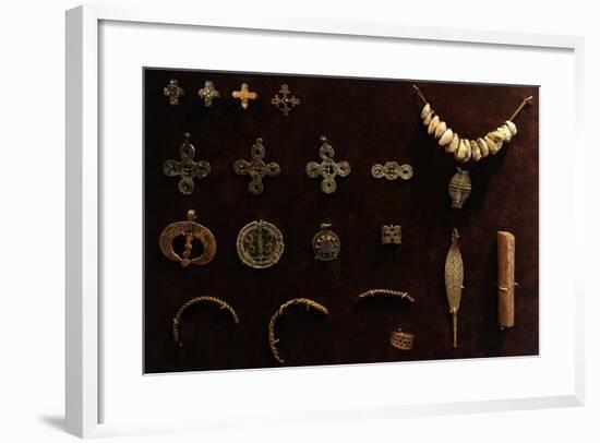 Crosses of Bronze and Tin and Bronze Pendants-null-Framed Giclee Print
