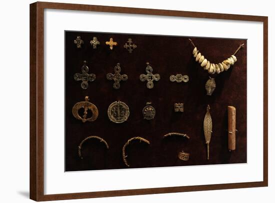 Crosses of Bronze and Tin and Bronze Pendants-null-Framed Giclee Print