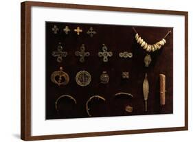 Crosses of Bronze and Tin and Bronze Pendants-null-Framed Giclee Print