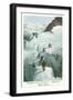 Crossing a Crevasse, Mont-Blanc Route-null-Framed Premium Giclee Print