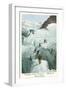 Crossing a Crevasse, Mont-Blanc Route-null-Framed Premium Giclee Print