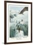 Crossing a Crevasse, Mont-Blanc Route-null-Framed Premium Giclee Print