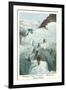 Crossing a Crevasse, Mont-Blanc Route-null-Framed Premium Giclee Print