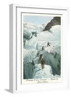 Crossing a Crevasse, Mont-Blanc Route-null-Framed Art Print