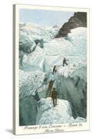 Crossing a Crevasse, Mont-Blanc Route-null-Stretched Canvas