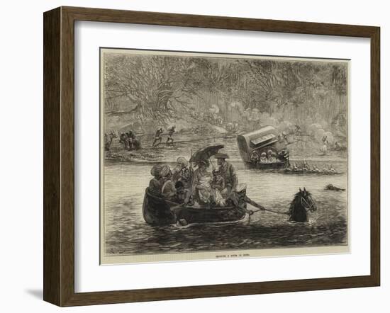 Crossing a River in India-Felix Regamey-Framed Giclee Print