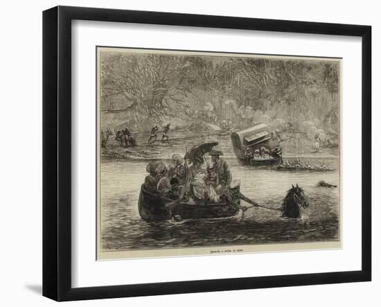 Crossing a River in India-Felix Regamey-Framed Giclee Print