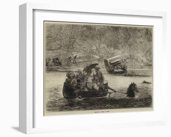 Crossing a River in India-Felix Regamey-Framed Giclee Print