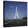 Crossing a Suspension Bridge-Robert Brook-Stretched Canvas