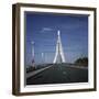 Crossing a Suspension Bridge-Robert Brook-Framed Photographic Print