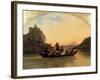 Crossing at Schreckenstein, 1837-Adrian Ludwig Richter-Framed Giclee Print