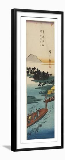 Crossing at the Sumidagawa River from the Series Famous Views of the Eastern Capital, C.1837-1838 (-Ando or Utagawa Hiroshige-Framed Premium Giclee Print