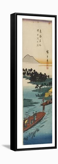 Crossing at the Sumidagawa River from the Series Famous Views of the Eastern Capital, C.1837-1838 (-Ando or Utagawa Hiroshige-Framed Stretched Canvas