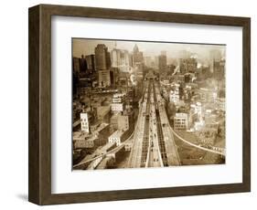 Crossing Brooklyn Bridge to Manhattan, 1910s-Science Source-Framed Giclee Print