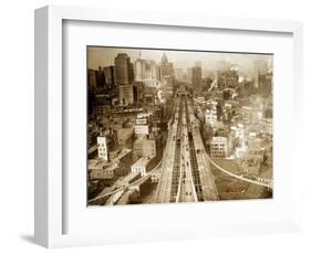 Crossing Brooklyn Bridge to Manhattan, 1910s-Science Source-Framed Giclee Print