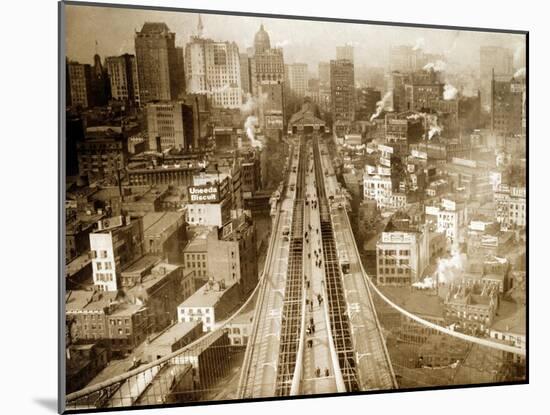 Crossing Brooklyn Bridge to Manhattan, 1910s-Science Source-Mounted Giclee Print