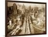 Crossing Brooklyn Bridge to Manhattan, 1910s-Science Source-Framed Giclee Print