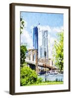 Crossing East River - In the Style of Oil Painting-Philippe Hugonnard-Framed Giclee Print