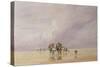 Crossing Lancaster Sands-David Cox-Stretched Canvas