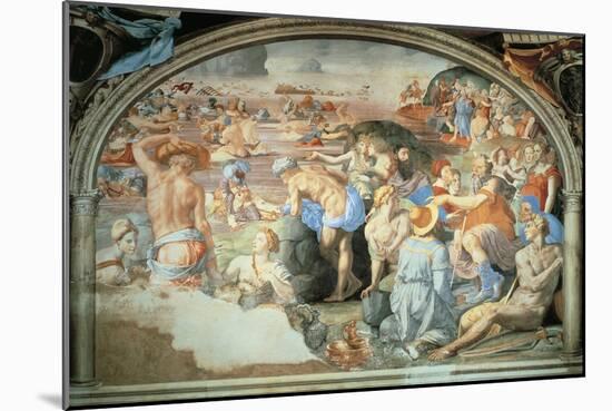 Crossing of Red Sea, Fresco-Agnolo Bronzino-Mounted Giclee Print