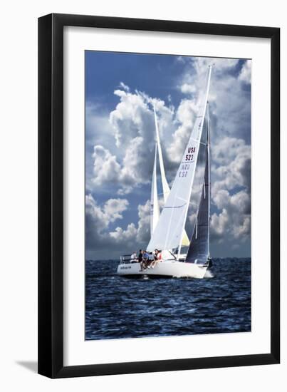 Crossing Sailboats-Alan Hausenflock-Framed Photographic Print