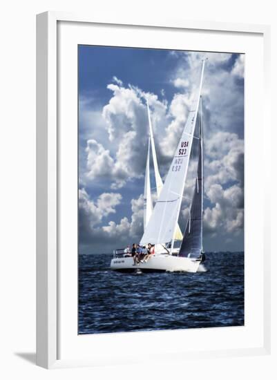 Crossing Sailboats-Alan Hausenflock-Framed Photographic Print