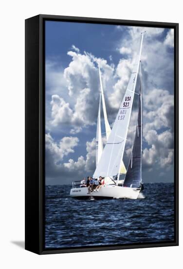Crossing Sailboats-Alan Hausenflock-Framed Stretched Canvas