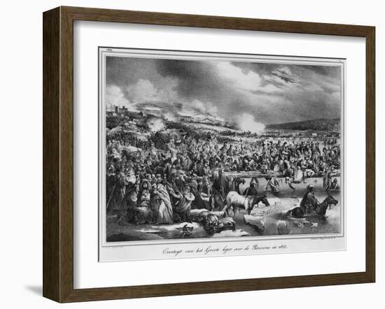 Crossing the Berezina on November 1812, Engraved by Desguerrois-Carel Christian Anthony Last-Framed Giclee Print